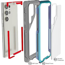 Load image into Gallery viewer, Ghostek ATOMIC slim Samsung Galaxy S23 Ultra Phone Case with Clear Back and Iridescent Aluminum Bumper S-Pen Stylus Cutout Shockproof Phone Cover Designed for 2022 Samsung S23 Ultra (6.8&quot;) (Prismatic)
