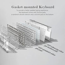 Load image into Gallery viewer, Womier 75% Percent Keyboard, Gasket Mount Mechanical Gaming Keyboard, 82 Keys Wired Custom Keyboard RGB Clear Hot Swappable Pre-lubed Switch for Mac/Win (K75 White)
