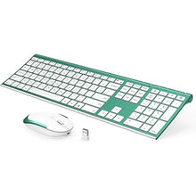 Load image into Gallery viewer, Wireless Keyboard and Mouse, Vssoplor 2.4GHz Rechargeable Compact Quiet Full-Size Keyboard and Mouse Combo with Nano USB Receiver for Windows, Laptop, PC, Notebook-Blackish Green
