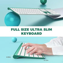 Load image into Gallery viewer, Wireless Keyboard and Mouse, Vssoplor 2.4GHz Rechargeable Compact Quiet Full-Size Keyboard and Mouse Combo with Nano USB Receiver for Windows, Laptop, PC, Notebook-Blackish Green
