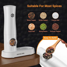 Load image into Gallery viewer, Electric Salt And Pepper Grinder Set With Type-C Rechargeable Base, No Battery Needed, Adjustable Coarseness Electronic Spice Mill Shakers Salt And Pepper Shakers Refillable
