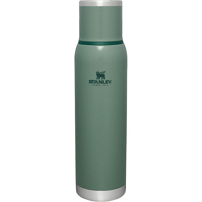 Stanley Adventure-to-Go Vacuum Bottle 1.4 qt | Wide Mouth with Leakproof Cup Lid | Keep Drinks Hot or Cold | Packable for Travel | Insulated Stainless Steel Thermos | BPA-Free | Hammertone Green