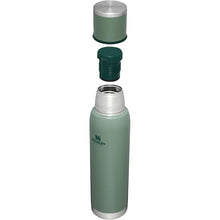 Load image into Gallery viewer, Stanley Adventure-to-Go Vacuum Bottle 1.4 qt | Wide Mouth with Leakproof Cup Lid | Keep Drinks Hot or Cold | Packable for Travel | Insulated Stainless Steel Thermos | BPA-Free | Hammertone Green
