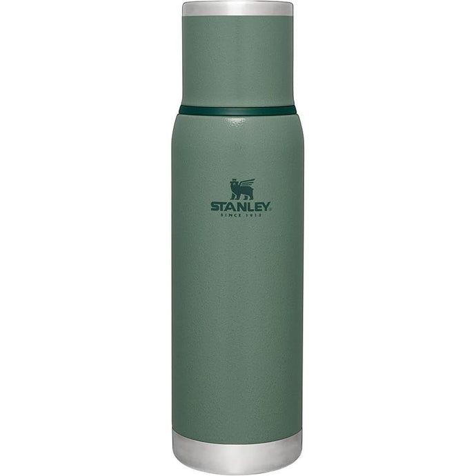 Stanley Adventure-To-Go Vacuum Bottle 1.1 qt | Wide Mouth with Leakproof Cup Lid | Keep Drinks Hot or Cold | Packable for Travel | Insulated Stainless Steel Thermos | BPA-Free | Hammertone Green