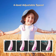Load image into Gallery viewer, Kids Neck Fan, Portable Bladeless Fans for Kid 4-14Y Girls &amp; Boys, 2600mAh USB Personal Mini Cooling Fan for Travel/Camping/Study, 4 Speeds, Lightweight, Compact, Perfect Summer Gifts for Kids
