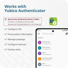 Load image into Gallery viewer, Yubico - Security Key NFC - Basic Compatibility - Multi-factor authentication (MFA) Security Key, Connect via USB-A or NFC, FIDO Certified
