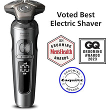 Load image into Gallery viewer, Philips Norelco Shaver Series 9000 Prestige, Wet and Dry Electric Shaver, Lift &amp; Cut Shaving System, SenseIQ Technology, Precision Trimmer, Cleaning Pod and Premium Pouch, Bright Chrome, SP9841/84
