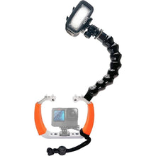 Load image into Gallery viewer, Movo DiveRig8 Underwater Video/Photo Diving Rig for Scuba and Snorkeling - Compact Action Camera Cage Dive Rig, Waterproof Light with Flexible Arm Mount - Compatible with GoPro, DJI Osmo, Insta360
