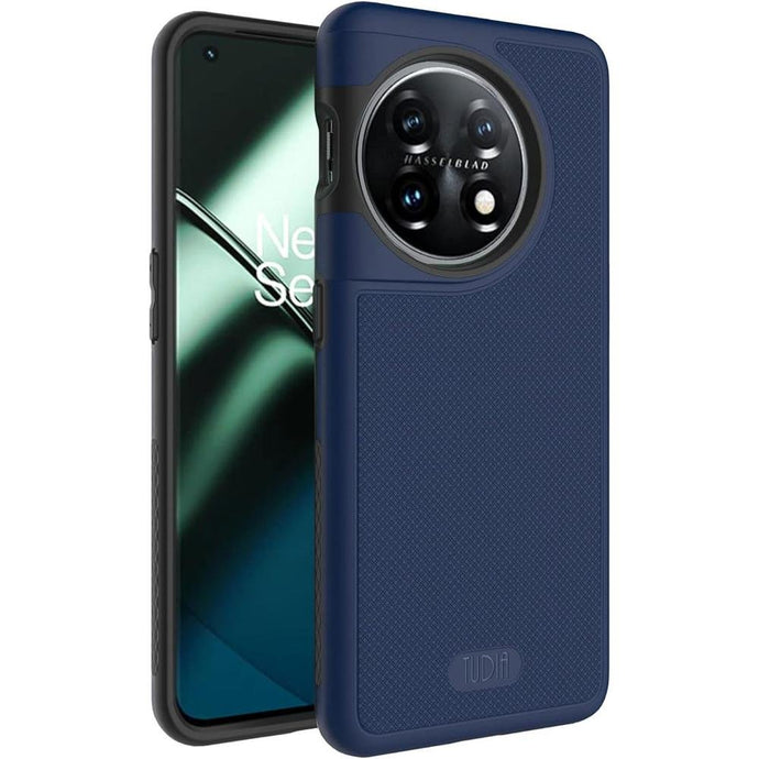 TUDIA DualShield Grip Designed for OnePlus 11 Case 5G (2023), [MergeGrip] Dual Layer Shockproof Slim Military Grade Non-Slip Tough Heavy Duty Protective Phone Case Cover - Indigo Blue