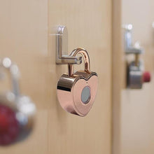 Load image into Gallery viewer, Heart Shaped Fingerprint Padlock, Small Smart Padlock for Gym Locker, Backpag, School, Mailbox, Travel Suitcase (Rose Gold)
