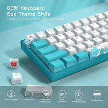 Load image into Gallery viewer, Womier 60% Percent Keyboard, WK61 Mechanical RGB Wired Gaming Keyboard, Hot-Swappable Keyboard with Blue Sea PBT Keycaps for Windows PC Gamers - Linear Red Switch
