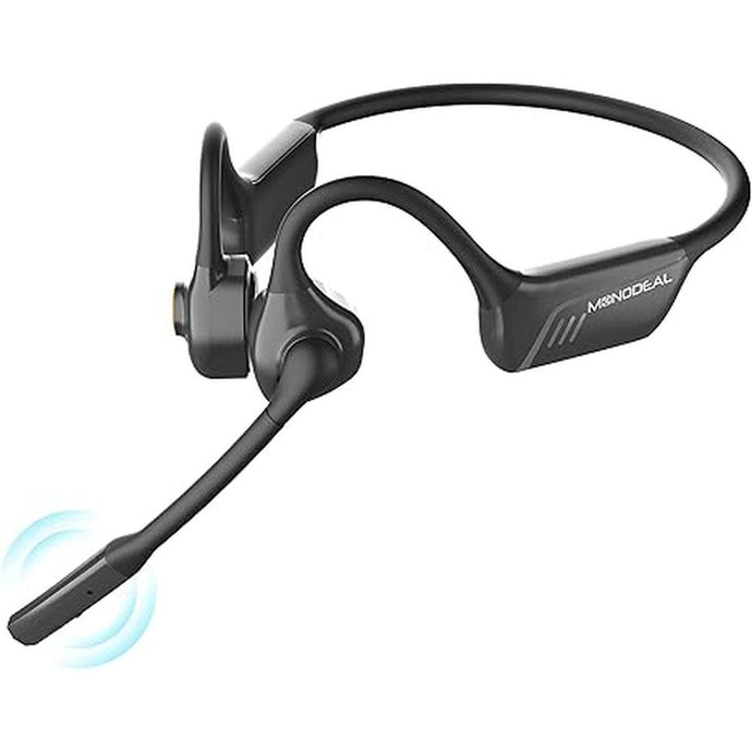 MONODEAL Bone Conduction Headphones with Mic,Open Ear Headphones Wireless Bluetooth 5.1/Mute Function/Multi-Point Capable,Air Conduction Headphones with Noise Canceling Mic,for Driving Home Office