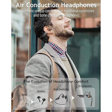 Load image into Gallery viewer, MONODEAL Bone Conduction Headphones with Mic,Open Ear Headphones Wireless Bluetooth 5.1/Mute Function/Multi-Point Capable,Air Conduction Headphones with Noise Canceling Mic,for Driving Home Office
