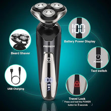 Load image into Gallery viewer, Electric Razor for Men - Rechargeable Electric Shaver for Men, Rechargeable Waterproof Wet Dry Cordless Razor
