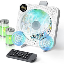 Load image into Gallery viewer, Desobry Portable Bluetooth CD Player with Speakers Wall CD Player for Home with Remote Control FM Radio Digital Screen Headphone Jack Support AUX
