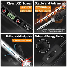 Load image into Gallery viewer, Soldering Iron Kit 80W LCD Adjustable Temperature 180-520? Solder Kit Electronics 13 in 1 Welding Tools with ON/OFF Switch, Solder Wire, Flux, 5 Soldering Tips, Desoldering Pump, Stand, Tweezers
