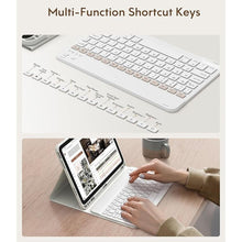 Load image into Gallery viewer, CHESONA Keyboard Case for iPad 10th Generation 10.9-inch 2022, Detachable Bluetooth Keyboard, Stand Folio Keyboard Cover with Pencil Holder, Rechargeable Keyboard for iPad 10th Gen 2022 (White)

