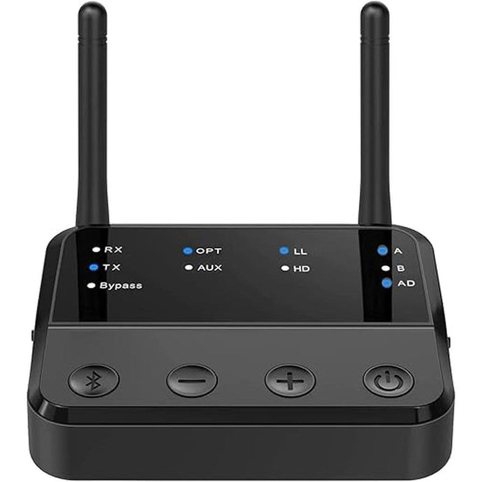 eppfun Bluetooth 5.2 Transmitter Receiver for TV Home Stereo BT Headphones, aptX Low Latency & HD Bluetooth Audio Adapter, Splitter for Wired & Wireless, Optical RCA AUX 3.5mm Inputs/Outputs