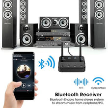 Load image into Gallery viewer, eppfun Bluetooth 5.2 Transmitter Receiver for TV Home Stereo BT Headphones, aptX Low Latency &amp; HD Bluetooth Audio Adapter, Splitter for Wired &amp; Wireless, Optical RCA AUX 3.5mm Inputs/Outputs
