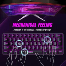 Load image into Gallery viewer, abucow Gaming Keyboard Minimalist Portable Wired Ultra-Compact Mini Imitation 61 Keys RGB Backlit Keyboard (Black)

