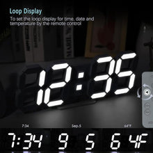 Load image into Gallery viewer, KOSUMOSU Wall Clock 15" 3D LED Digital Clock for Bedroom,Large Digital Wall Clock for Living Room Decor,Modern Aesthetic Led Clock with Remote Control
