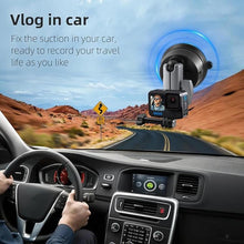 Load image into Gallery viewer, REYGEAK Suction Cup Car Mount with 1/4 Thread, 360° Rotation Windshield Car Mount for GoPro Hero 12 11 10 9 8 Insta360 X4 X3 Go3 DJI Action 4, Pocket 3 Accessories
