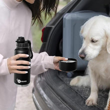 Load image into Gallery viewer, 32oz Vacuum Insulated Water Bottle With 8oz Hidden Compartment, Infuser, Dual Lids with Locker, Stainless Steel Infusion Water Bottle Keeps Drinks Cold For 24hrs &amp; Hot For 12hrs
