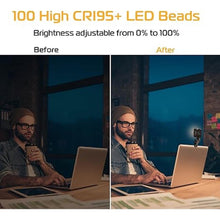 Load image into Gallery viewer, Ulanzi VL100X Selfie Light, Clip LED Light Panel for Phone/Laptop/Tablet/Computer, Bi-Color Portable Clip Camera Light with Dimmable 2500-6500K with 2000mAh Battery for Video Conference/Picture
