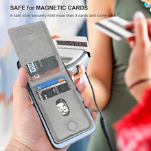 Load image into Gallery viewer, KIHUWEY for MagSafe Wallet Card Holder with Magnetic, Mag Safe Leather Detachable Kickstand RFID Wallet for iPhone 16 15 14 13 12 Pro Max Plus Not for iPhone 13 12 mini (Gray)
