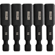 Load image into Gallery viewer, Hex 10mm Impact Driver Bit - Railer Allen Wrench Drill Hex Bits. 1/4 Quick Release S2 Steel 2 inch 10mm Hex Bits. (5 Pack)
