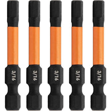 Load image into Gallery viewer, Railer 3/16" Hex Drive Bit - Impact Grade S2 Steel 2" Hex Head Allen Wrench Drill Bit w/Quick-Release 1/4 Shank. (5pc)
