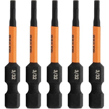 Load image into Gallery viewer, Railer 3/32 Hex Drive Bit - Impact Grade S2 Steel 2" Hex Head Allen Wrench Drill Bit w/Quick-Release 1/4 Shank. (5pc)
