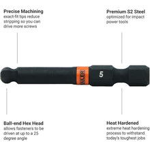 Load image into Gallery viewer, Ball-End Hex5/64&quot; Impact Driver Bit - Railer Allen Wrench Drill Hex Bits. 1/4 Quick Release S2 Steel 2 inch 5/64&quot; Ball-End Hex Bits. (5 Pack)
