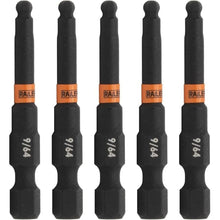 Load image into Gallery viewer, Ball-End Hex 9/64&quot; Impact Driver Bit - Railer Allen Wrench Drill Hex Bits. 1/4 Quick Release S2 Steel 2 inch 9/64&quot; Ball-End Hex Bits. (5 Pack)
