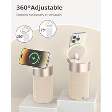 Load image into Gallery viewer, COLSUR Bluetooth Speaker, Magnetic Wireless Charger, Bluetooth Speakers with Night Light, 2 in 1 Wireless Charging Station for iPhone 16/15/14/13/12 Series, AirPods Pro/3/2?Gift Ideal?
