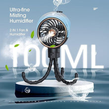 Load image into Gallery viewer, Ausic Stroller Fan with Mist, 100ml Misting Portable Fan for Stroller, Baby Fans with Detachable Tripod, Baby Essentials, Clip on Fans for Crib, Treadmill, Car Seat, Outdoor, Beach
