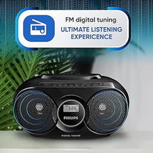 Load image into Gallery viewer, Philips Portable CD Player Boombox, Stereo Dynamic Bass Boost Speakers, Lightweight FM Radio CD Player with LCD Display, USB Playback, Aux Line-in, Boombox CD Player Portable for Home
