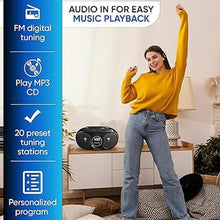 Load image into Gallery viewer, Philips Portable CD Player Boombox, Stereo Dynamic Bass Boost Speakers, Lightweight FM Radio CD Player with LCD Display, USB Playback, Aux Line-in, Boombox CD Player Portable for Home
