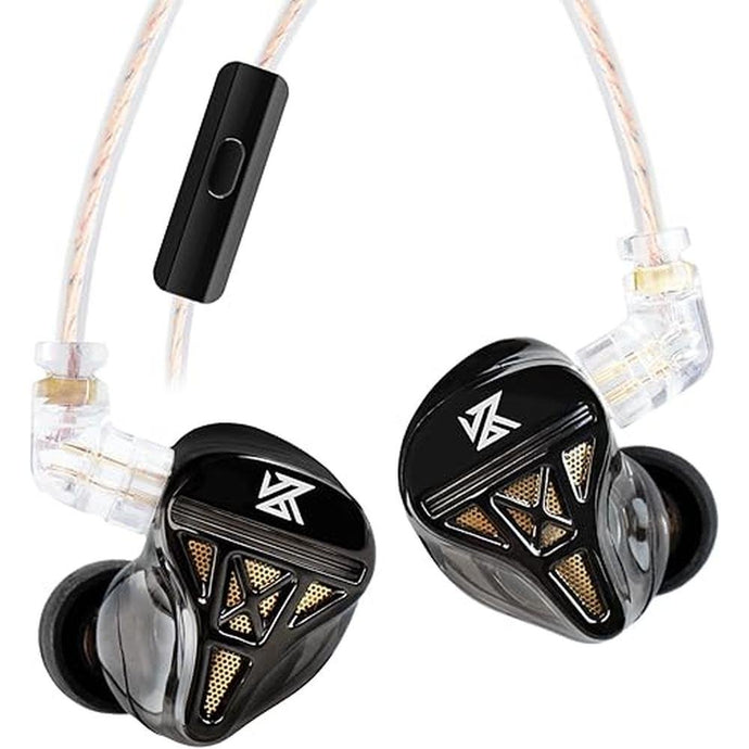 Kinboofi IEM Headphone with Mic, KZ DQS HiFi Dynamic Drivers Earphone Earbuds Bass 2pin 3.5mm Sports Music Game Headphone (Black, with Mic)……