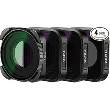 Load image into Gallery viewer, NEEWER ND Filter Set Compatible with GoPro Hero 12 Hero 11 Hero 10 9 Black, 4 Pack (ND8 ND16 ND32 CPL) Multi Coated HD Slim Neutral Density Polarizer Lens Filter Kit Action Camera Accessory (Black)
