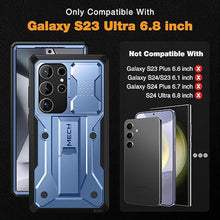 Load image into Gallery viewer, Tongate for Samsung Galaxy S23 Ultra Case, [Built-in Slide Camera Cover &amp; Screen Protector] [2 Front Frame] Military Grade Shockproof S23 Ultra Phone Case with Kickstand &amp; Belt-Clip 6.8&quot;, Blue
