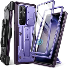 Load image into Gallery viewer, Tongate for Samsung Galaxy S23 Ultra Case, [Built-in Slide Camera Cover &amp; Screen Protector] [2 Front Frame] Military Grade Shockproof S23 Ultra Phone Case with Kickstand &amp; Belt-Clip 6.8&quot;, Purple
