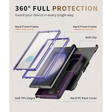 Load image into Gallery viewer, Tongate for Samsung Galaxy S23 Ultra Case, [Built-in Slide Camera Cover &amp; Screen Protector] [2 Front Frame] Military Grade Shockproof S23 Ultra Phone Case with Kickstand &amp; Belt-Clip 6.8&quot;, Purple
