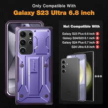 Load image into Gallery viewer, Tongate for Samsung Galaxy S23 Ultra Case, [Built-in Slide Camera Cover &amp; Screen Protector] [2 Front Frame] Military Grade Shockproof S23 Ultra Phone Case with Kickstand &amp; Belt-Clip 6.8&quot;, Purple
