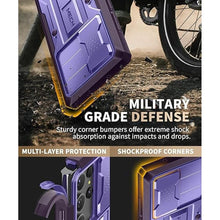 Load image into Gallery viewer, Tongate for Samsung Galaxy S23 Ultra Case, [Built-in Slide Camera Cover &amp; Screen Protector] [2 Front Frame] Military Grade Shockproof S23 Ultra Phone Case with Kickstand &amp; Belt-Clip 6.8&quot;, Purple

