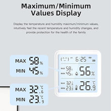 Load image into Gallery viewer, Bluetooth Thermometer Hygrometer: Smart Temperature Humidity Monitor with Large LCD Backlit Display, Wireless Temperature Sensor with App Notification Alert, Remote Monitor for Room Greenhouse
