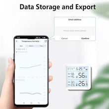 Load image into Gallery viewer, Bluetooth Thermometer Hygrometer: Smart Temperature Humidity Monitor with Large LCD Backlit Display, Wireless Temperature Sensor with App Notification Alert, Remote Monitor for Room Greenhouse
