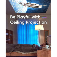 Load image into Gallery viewer, NOMVDIC R150 Mini Projector, Portable Battery Operated Projector with 4hrs of Playtime , Ceiling Projector with 90? Rotating Lens, 6W Harman Kardon Speaker, Auto Keystone
