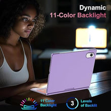 Load image into Gallery viewer, KVAGO Keyboard Case for iPad 10th Generation 2022 (10.9"), Multi-Touch Trackpad, 7 Color Backlight Keyboard, 360° Rotatable Smart Case with Pencil Holder, Thin &amp; Light for iPad 10th Gen 10.9, Purple
