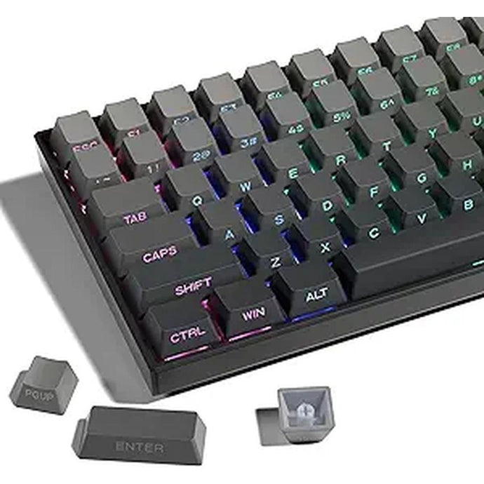 XVX PBT Gradient Gray Keycaps - Side Printed, Double Shot Shine Through, Minimalist Style Phantom Keyboard Keycaps (136 Keys, OEM Profile)